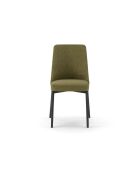Ensemble de 4 chaises de salle à manger revêtues de tissu Asti vert/noir - 58,5 x 48 x 89 cm