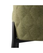 Ensemble de 4 chaises de salle à manger revêtues de tissu Asti vert/noir - 58,5 x 48 x 89 cm