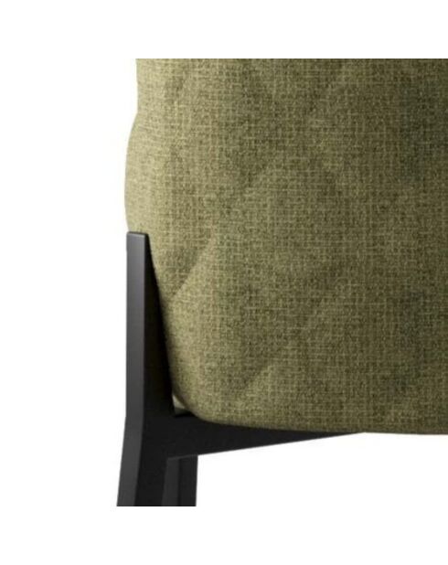 Ensemble de 4 chaises de salle à manger revêtues de tissu Asti vert/noir - 58,5 x 48 x 89 cm