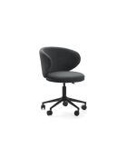 Chaise de bureau pivotante Staletti en tissu avec pieds en métal gris foncé - 59 x 57 x 74/82 cm