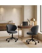 Chaise de bureau pivotante Staletti en tissu avec pieds en métal gris foncé - 59 x 57 x 74/82 cm