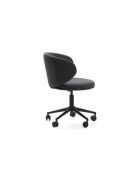 Chaise de bureau pivotante Staletti en tissu avec pieds en métal gris foncé - 59 x 57 x 74/82 cm