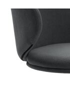 Chaise de bureau pivotante Staletti en tissu avec pieds en métal gris foncé - 59 x 57 x 74/82 cm
