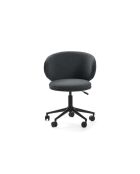Chaise de bureau pivotante Staletti en tissu avec pieds en métal gris foncé - 59 x 57 x 74/82 cm