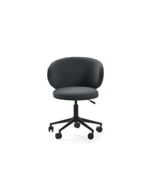 Chaise de bureau pivotante Staletti en tissu avec pieds en métal gris foncé - 59 x 57 x 74/82 cm
