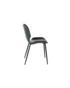 Ensemble de 4 chaises de salle à manger revêtues d'un tissu doux au toucher effet velours Arezzo pétrole/noir - 45 x 55 x 83 cm