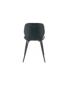 Ensemble de 4 chaises de salle à manger revêtues d'un tissu doux au toucher effet velours Arezzo pétrole/noir - 45 x 55 x 83 cm