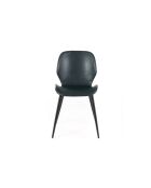 Ensemble de 4 chaises de salle à manger revêtues d'un tissu doux au toucher effet velours Arezzo pétrole/noir - 45 x 55 x 83 cm