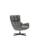 Fauteuil Belmonte en tissu avec piètement pivotant en métal gris - 73 x 81 x 89 cm
