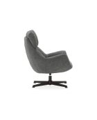 Fauteuil Belmonte en tissu avec piètement pivotant en métal gris - 73 x 81 x 89 cm
