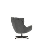 Fauteuil Belmonte en tissu avec piètement pivotant en métal gris - 73 x 81 x 89 cm