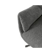 Fauteuil Belmonte en tissu avec piètement pivotant en métal gris - 73 x 81 x 89 cm