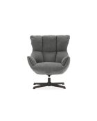Fauteuil Belmonte en tissu avec piètement pivotant en métal gris - 73 x 81 x 89 cm