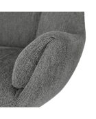 Fauteuil Belmonte en tissu avec piètement pivotant en métal gris - 73 x 81 x 89 cm