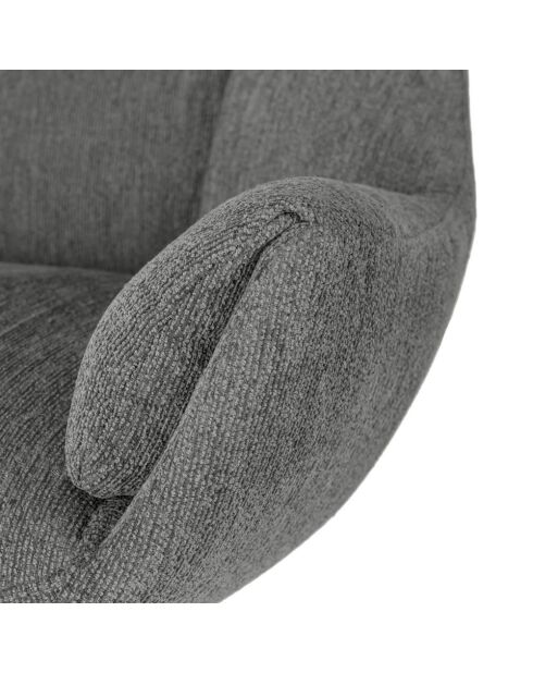Fauteuil Belmonte en tissu avec piètement pivotant en métal gris - 73 x 81 x 89 cm