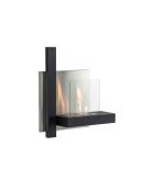 Cheminée murale Rieti à bioéthanol en acier inoxydable noir - 72 x 22 x 63 cm