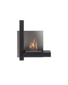 Cheminée murale Rieti à bioéthanol en acier inoxydable noir - 72 x 22 x 63 cm