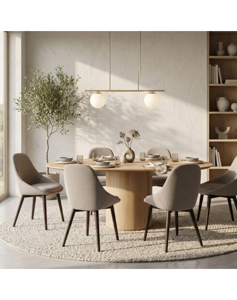 Ensemble de 4 chaises de salle à manger avec structure en noyer massif Bellagio noyer brun/massif - 49 x 58 x 85 cm