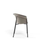 Ensemble de 2 chaises de salle à manger revêtues de tissu avec structure en métal Biella gris tourterelle/noir - 56 x 58 x 79 cm