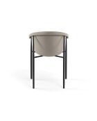 Ensemble de 2 chaises de salle à manger revêtues de tissu avec structure en métal Biella gris tourterelle/noir - 56 x 58 x 79 cm