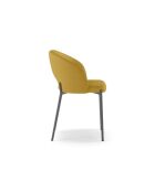 Ensemble de 2 chaises de salle à manger revêtues de tissu Lucca jaune/anthracite - 55,5 x 52 x 78,5 cm