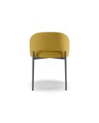 Ensemble de 2 chaises de salle à manger revêtues de tissu Lucca jaune/anthracite - 55,5 x 52 x 78,5 cm