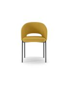 Ensemble de 2 chaises de salle à manger revêtues de tissu Lucca jaune/anthracite - 55,5 x 52 x 78,5 cm