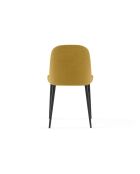 Ensemble de 4 chaises de salle à manger revêtues de tissu avec structure en métal Avellino jaune/noir - 46 x 55 x 85 cm
