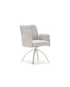 Ensemble de 2 fauteuils Amantea en tissu avec pieds en métal beige - 56 x 63 x 85 cm