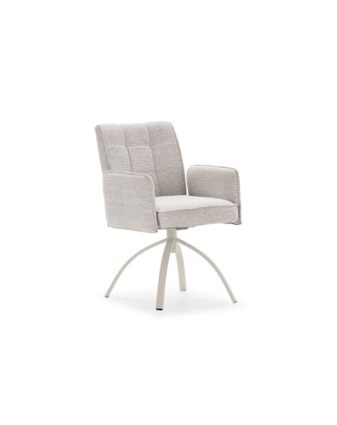 Ensemble de 2 fauteuils Amantea en tissu avec pieds en métal beige - 56 x 63 x 85 cm