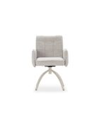Ensemble de 2 fauteuils Amantea en tissu avec pieds en métal beige - 56 x 63 x 85 cm