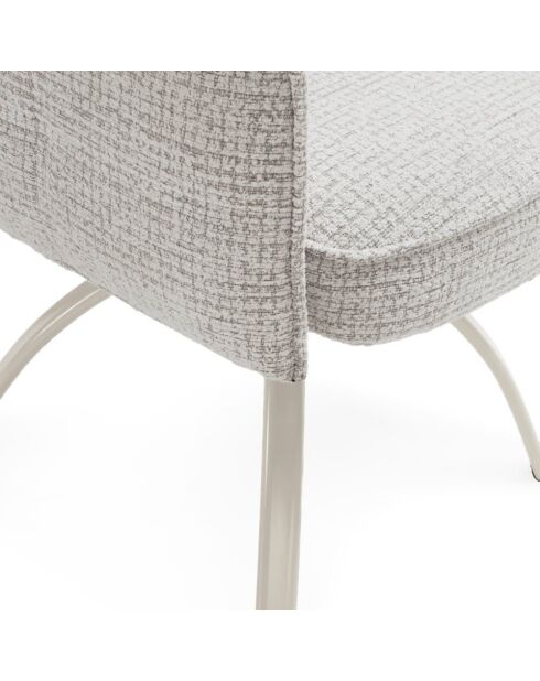 Ensemble de 2 fauteuils Amantea en tissu avec pieds en métal beige - 56 x 63 x 85 cm