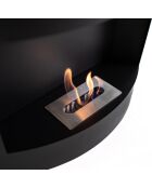 Cheminée murale Vibo à bioéthanol en acier inoxydable noir - 63 x 15,5 x 45 cm