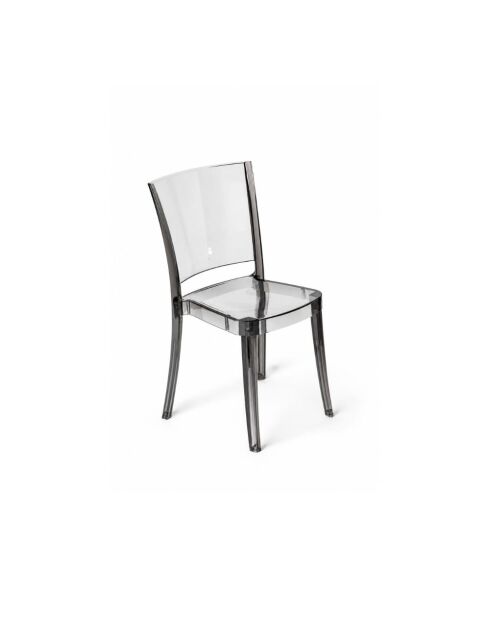 Ensemble de 4 chaises d'extérieur Silvi fumée transparente - 49,2 x 51 x 85,3 cm