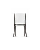 Ensemble de 4 chaises d'extérieur Silvi fumée transparente - 49,2 x 51 x 85,3 cm