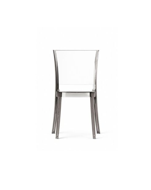 Ensemble de 4 chaises d'extérieur Silvi fumée transparente - 49,2 x 51 x 85,3 cm