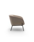 Fauteuil Cerignola en velours avec structure en métal peint beige/noir - 74 x 75 x 69 cm