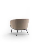 Fauteuil Cerignola en velours avec structure en métal peint beige/noir - 74 x 75 x 69 cm