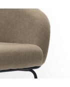 Fauteuil Cerignola en velours avec structure en métal peint beige/noir - 74 x 75 x 69 cm