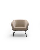 Fauteuil Cerignola en velours avec structure en métal peint beige/noir - 74 x 75 x 69 cm