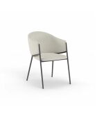 Ensemble de 2 chaises de salle à manger avec structure en métal Benevento ivoire/anthracite - 60 x 53 x 78 cm