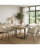 Ensemble de 2 chaises de salle à manger avec structure en métal Benevento ivoire/anthracite - 60 x 53 x 78 cm