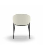 Ensemble de 2 chaises de salle à manger avec structure en métal Benevento ivoire/anthracite - 60 x 53 x 78 cm