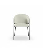 Ensemble de 2 chaises de salle à manger avec structure en métal Benevento ivoire/anthracite - 60 x 53 x 78 cm