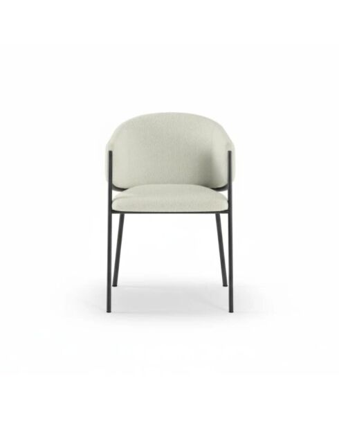 Ensemble de 2 chaises de salle à manger avec structure en métal Benevento ivoire/anthracite - 60 x 53 x 78 cm