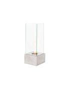 Cheminée bioéthanol sur pied Palermo chromé en acier inoxydable gris chromé - 25 x 25 x 65 cm