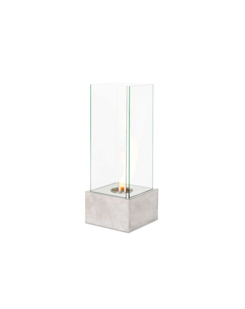 Cheminée bioéthanol sur pied Palermo chromé en acier inoxydable gris chromé - 25 x 25 x 65 cm
