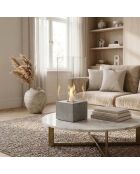 Cheminée bioéthanol sur pied Palermo chromé en acier inoxydable gris chromé - 25 x 25 x 65 cm