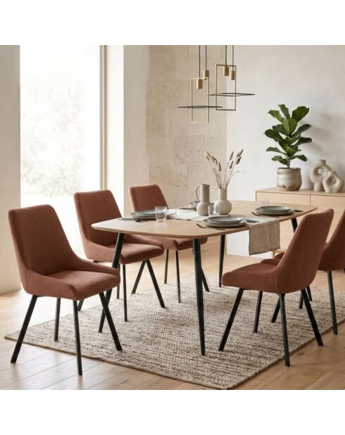 Ensemble de 4 chaises de salle à manger avec structure en métal Altamura rouille/anthracite - 60 x 48 x 87 cm