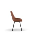 Ensemble de 4 chaises de salle à manger avec structure en métal Altamura rouille/anthracite - 60 x 48 x 87 cm